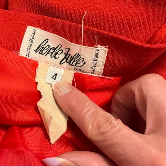 Herbe Folle Paris Vintage Women’s Wool Blend Red Pencil Skirt Size 4 - Picture 5 of 7